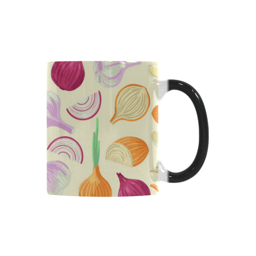 Onion garlic white red pattern Morphing Mug Heat Changing Mug