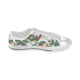 Bonsai red sun japanese pattern Men's Low Top Shoes White