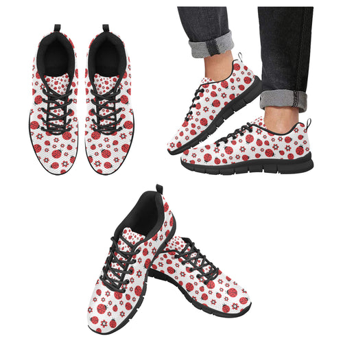Ladybug Pattern Print Design 04 Men's Breathable Sneakers ( Model 055)