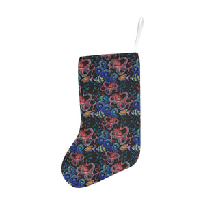 Octopus sea wave tropical fishe pattern Christmas Stocking