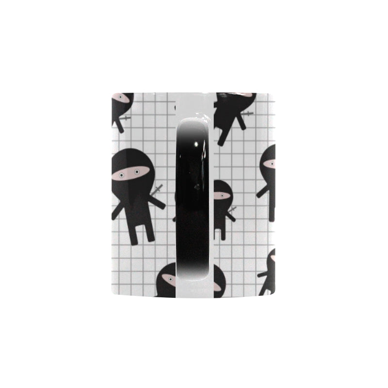 Ninja pattern plaid background Morphing Mug Heat Changing Mug