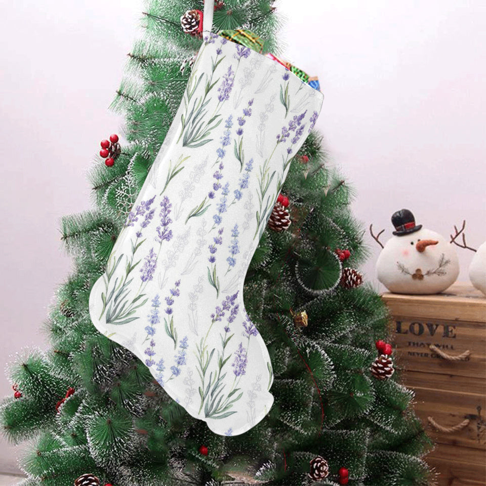 Hand painting Watercolor Lavender Christmas Stocking