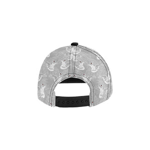 white swan gray background All Over Print Snapback Cap