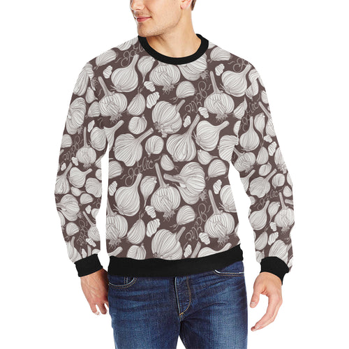 Garlic bulb dark background Men's Crew Neck Sweatshirt
