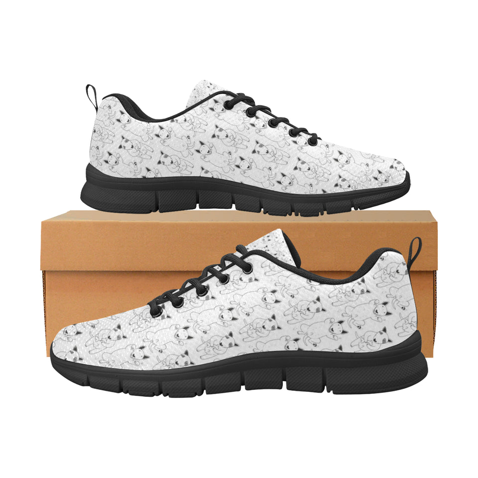 Bull Terrier Pattern Print Design 02 Men's Breathable Sneakers ( Model 055)