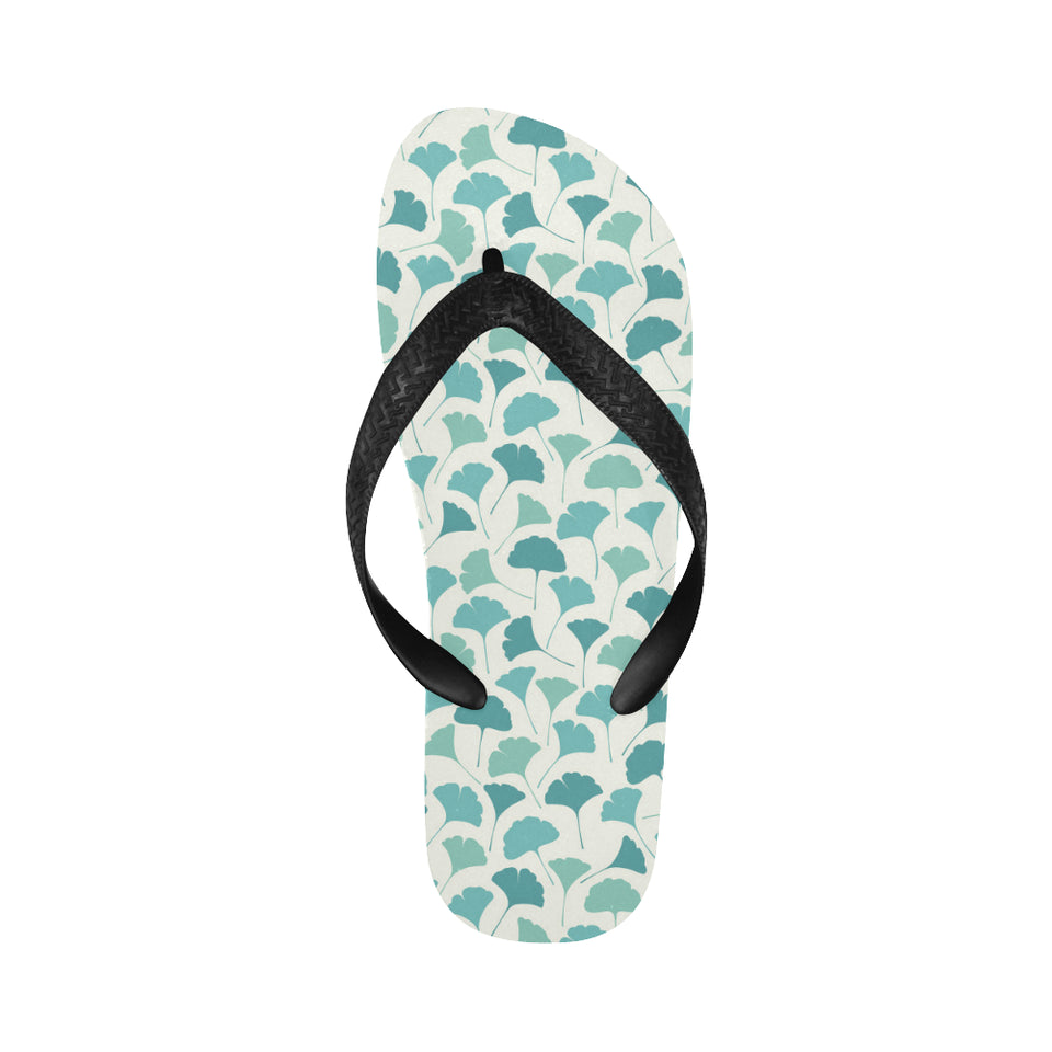 Green ginkgo leaves pattern Unisex Flip Flops
