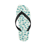 Green ginkgo leaves pattern Unisex Flip Flops