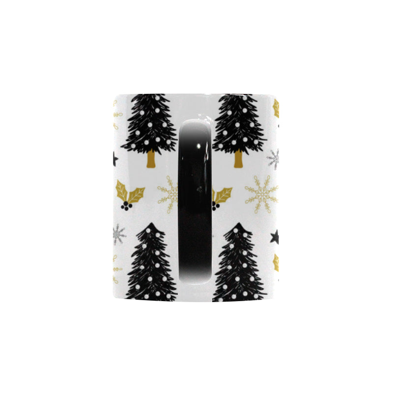 Christmas tree holly snow star pattern Morphing Mug Heat Changing Mug