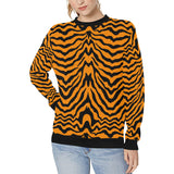 Bengal tigers skin print pattern Women's Crew Neck Sweatshirt