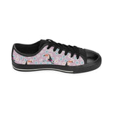 Beautiful toucan flower leaves Men's Low Top Canvas Shoes Black
