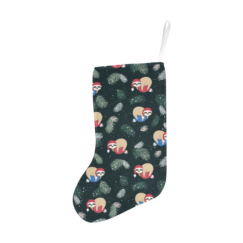 Cute sloths sleeping christmas ball santa hat patt Christmas Stocking