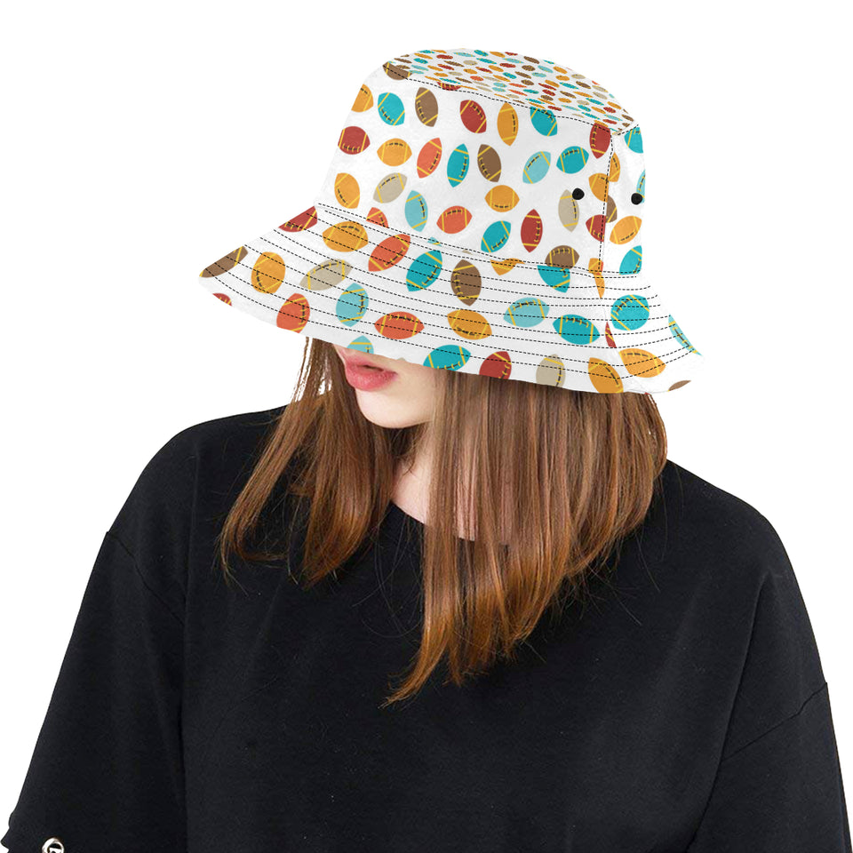 Colorful american football ball pattern Unisex Bucket Hat