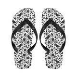 Crow dark floral pattern Unisex Flip Flops