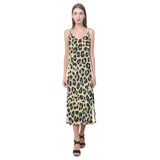 Leopard print design pattern V-Neck Open Fork Long Dress