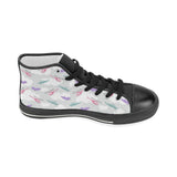 Helicopter plane pattern Women's High Top Canvas Shoes Black