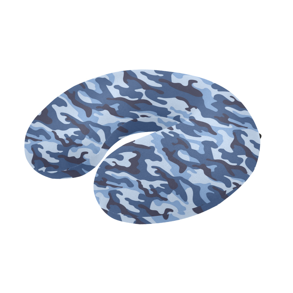 Blue camouflage pattern U-Shaped Travel Neck Pillow