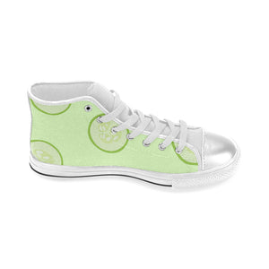Cucumber pattern Women's High Top Canvas Shoes White