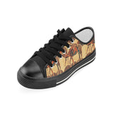 Camel polynesian tribal design pattern Kids' Boys' Girls' Low Top Canvas Shoes Black