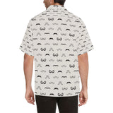 Mustache Beard Pattern Print Design 05 Men's All Over Print Hawaiian Shirt (Model T58)