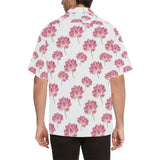 Pink lotus waterlily pattern Men's All Over Print Hawaiian Shirt