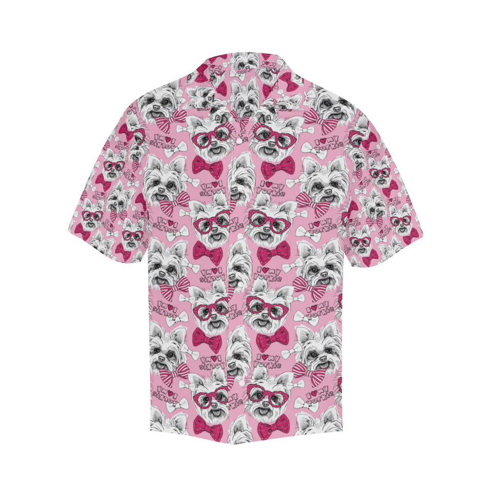 Yorkshire Terrier Pattern Print Design 03 Men's All Over Print Hawaiian Shirt (Model T58)