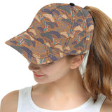 Bonsai bamboo stork japanese pattern brown theme All Over Print Snapback Cap