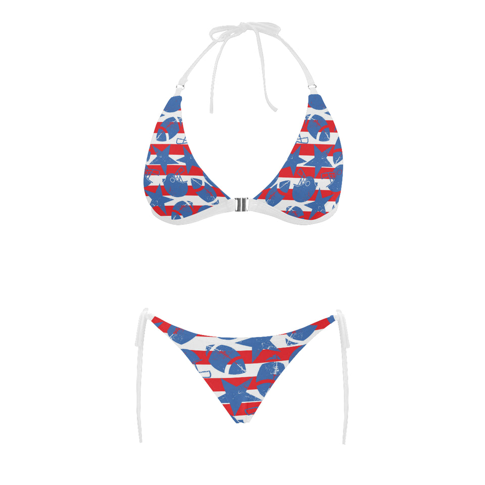 American football ball star stripes pattern Sexy Bikinis Two-Piece Swimsuits