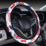 British Pattern Print Design 01 Car Steering Wheel Cover