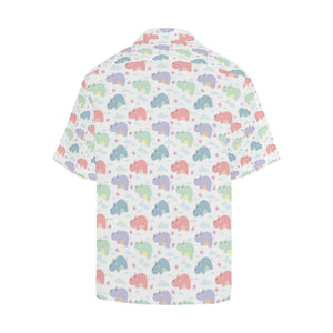 Hippopotamus Pattern Print Design 03 Men's All Over Print Hawaiian Shirt (Model T58)