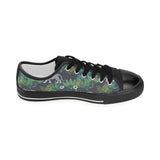 white bengal tigers tropical plant Women's Low Top Canvas Shoes Black