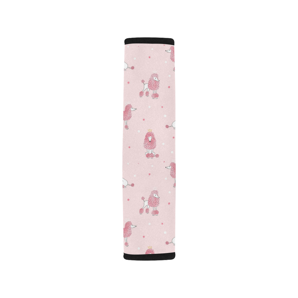 Poodle dog pink color theme Car Seat Belt Cover