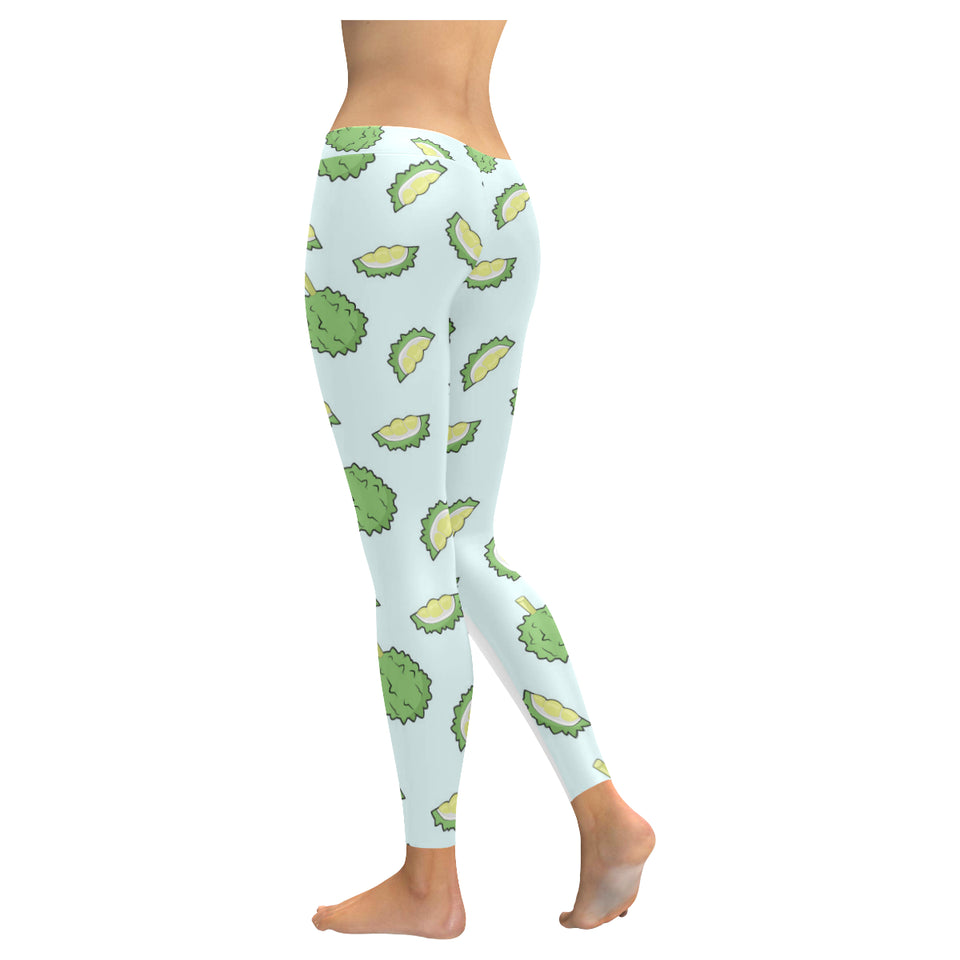Durian pattern blue background Women's Legging Fulfilled In US