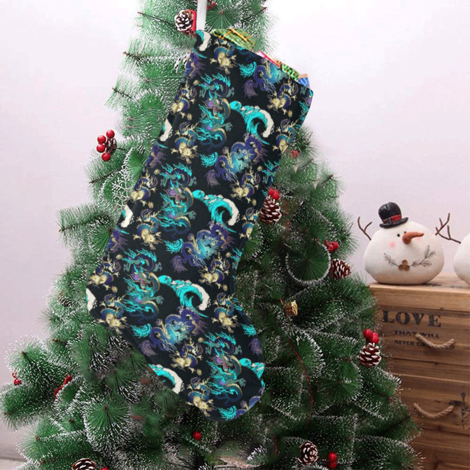 Dragon sea wave pattern Christmas Stocking