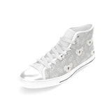 Cute koala leaves pattern Women's High Top Canvas Shoes White