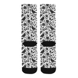 Crow dark floral pattern Crew Socks