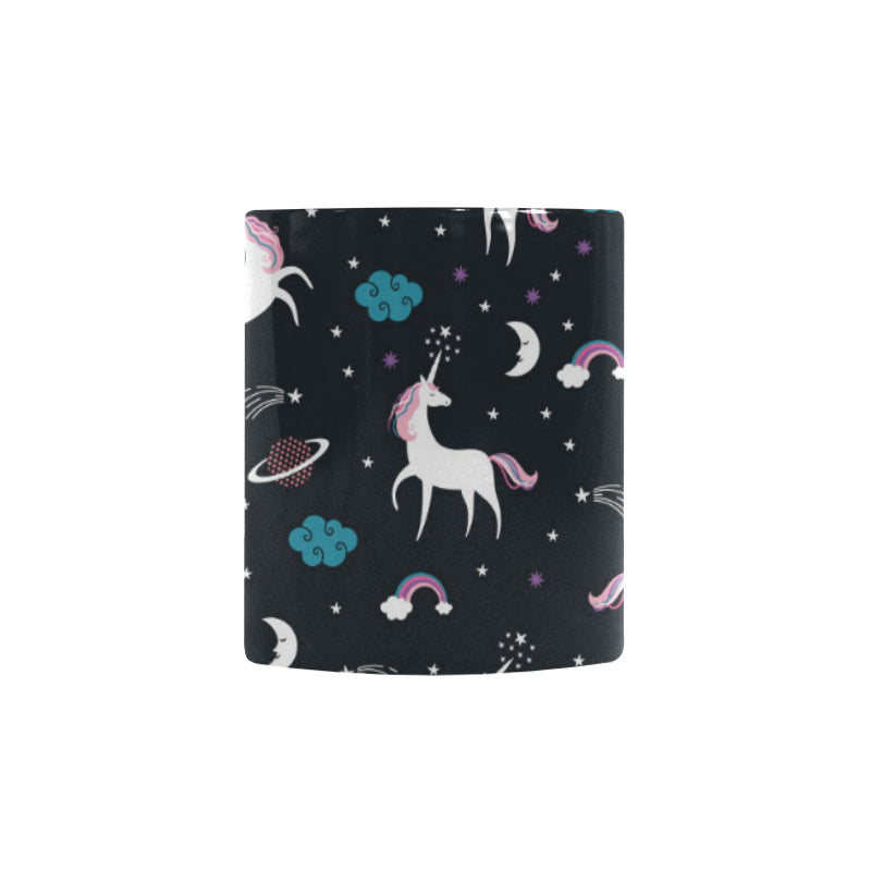 unicorn rainbows moon clound star pattern Morphing Mug Heat Changing Mug