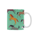 Colorful horses pattern Classical White Mug (Fulfilled In US)