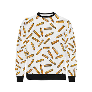 French fries potato pattern Men's Crew Neck Sweatshirt
