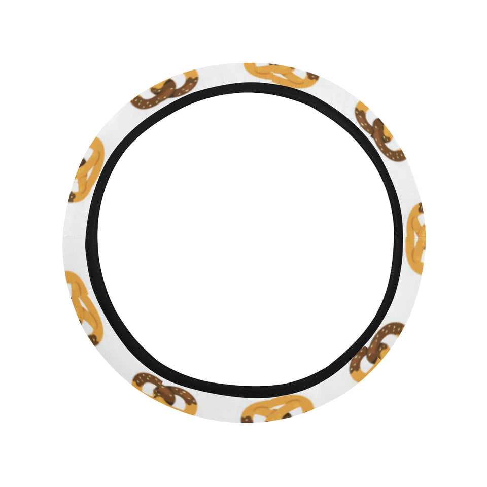 Pretzels Pattern Print Design 02 Car Steering Wheel Cover