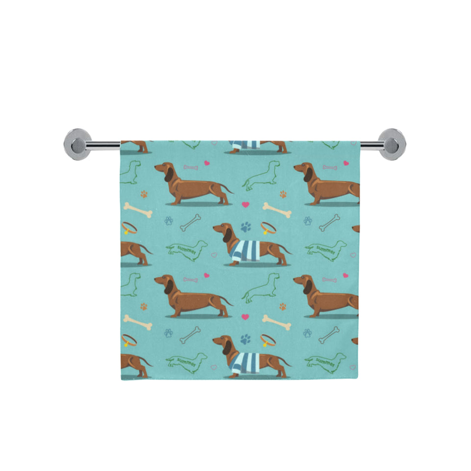 Dachshund decorative background Bath Towel