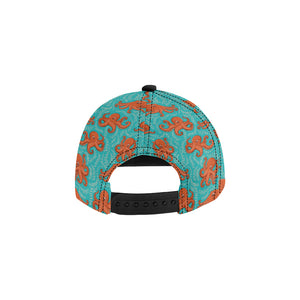 Octopus turquoise background All Over Print Snapback Cap