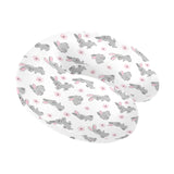 Watercolor cute rabbit pattern U-Shaped Travel Neck Pillow