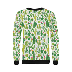 Cactus pattern copy Women's Crew Neck Sweatshirt