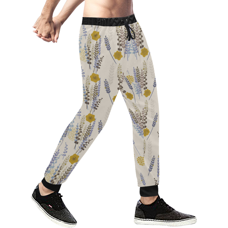 Lavender modern pattern blackground Unisex Casual Sweatpants
