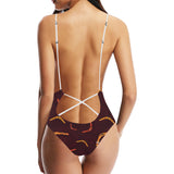 Boomerang Australian aboriginal ornament circle bl Women's One-Piece Swimsuit