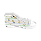 Cute hand drawn mermaid Men's High Top Canvas Shoes White