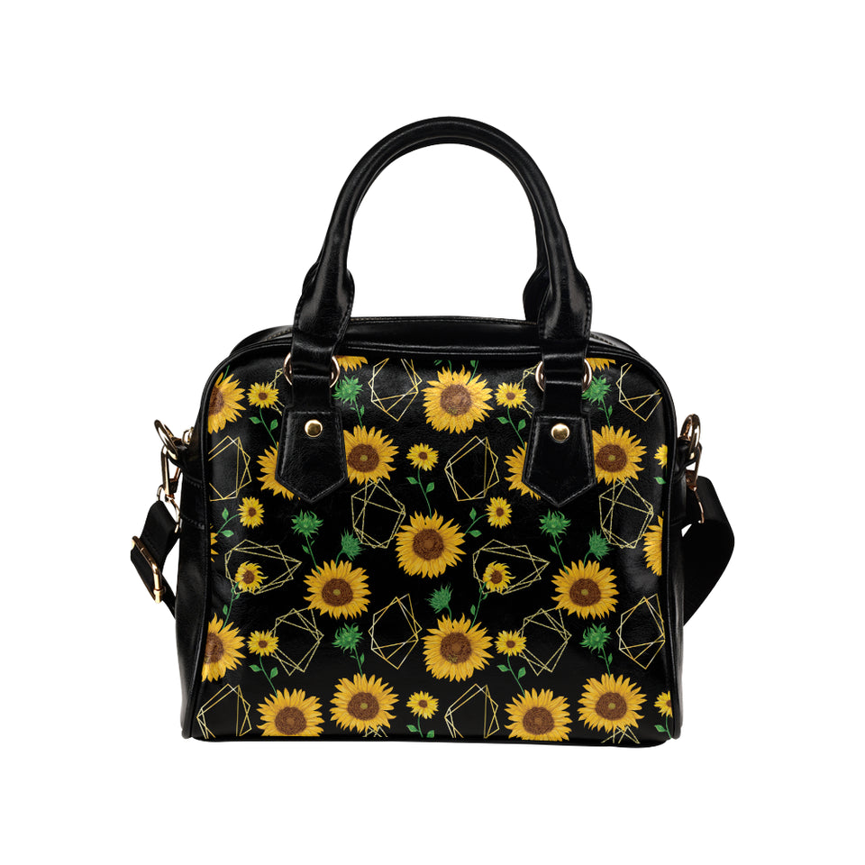 sunflower golden polygonal shapes Shoulder Handbag