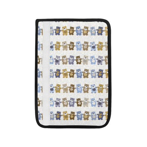 Teddy Bear Pattern Print Design 02 Car Seat Belt Cover
