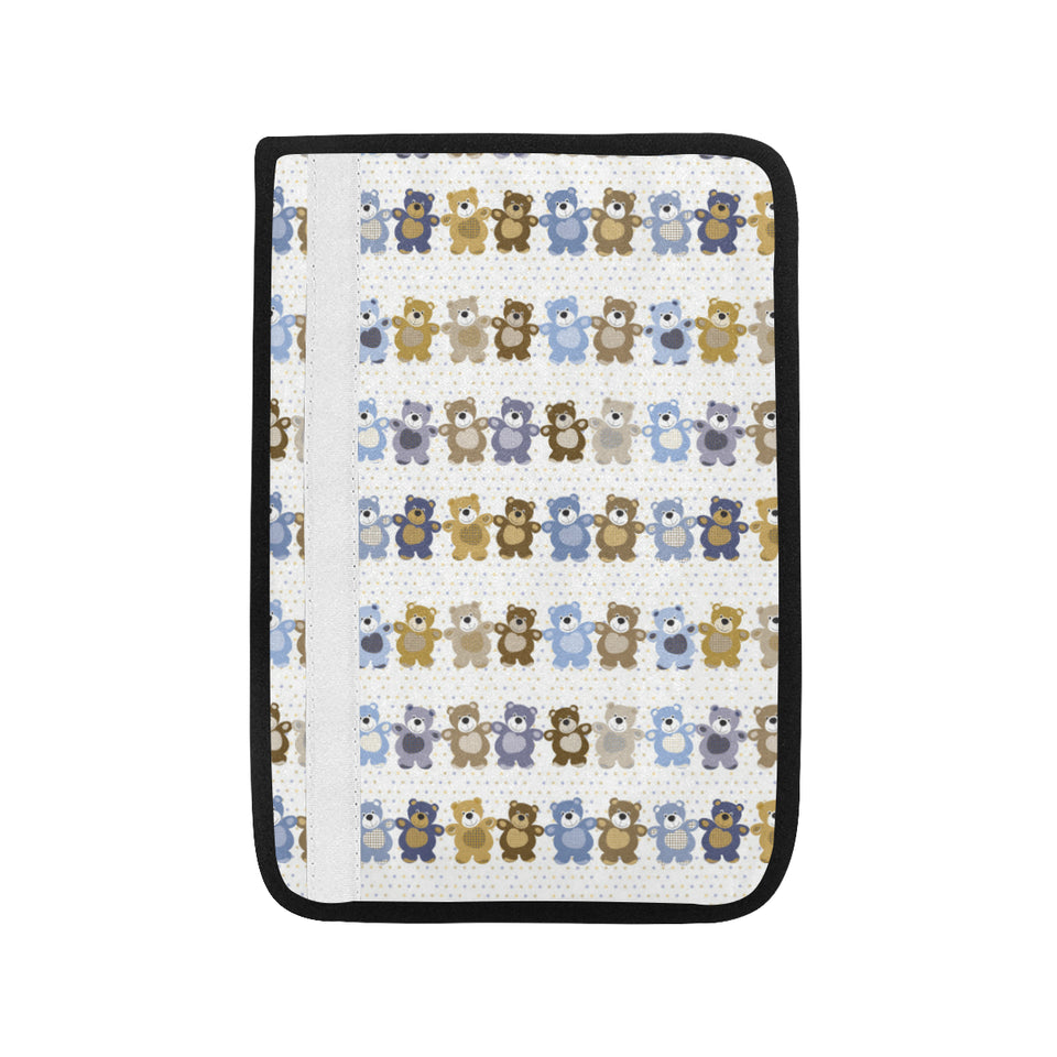 Teddy Bear Pattern Print Design 02 Car Seat Belt Cover