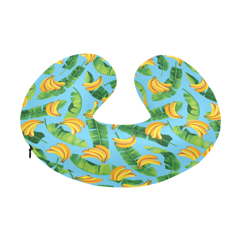banana leaves banana design pattern U-Shaped Travel Neck Pillow